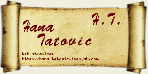 Hana Tatović vizit kartica